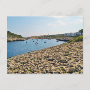 Portinatx Ibiza Coastal Bay with Boats Postcard
