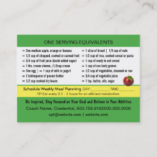 Portion Control Business Cards