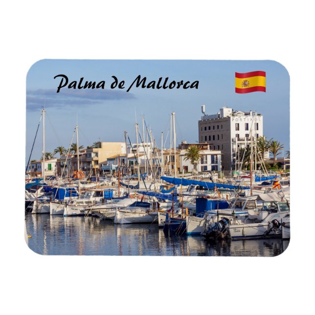 Portixol marina at dusk - Palma de Mallorca Magnet (Horizontal)
