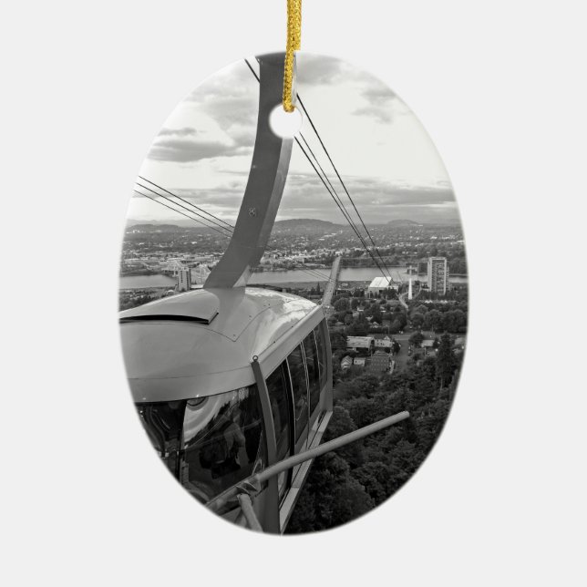 Portland Aerial Tram Ceramic Ornament (Front)