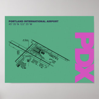 Portland Airport (PDX) Diagram Poster