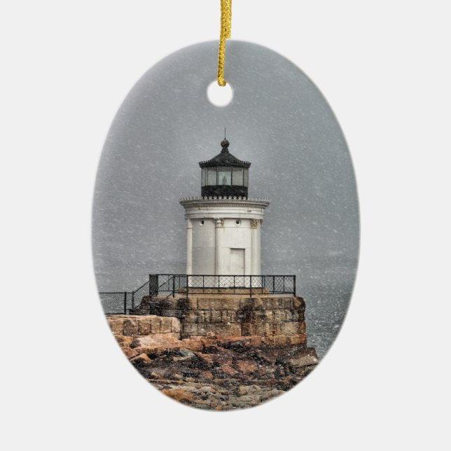 Portland Breakwater / Bug Light Ceramic Ornament (Front)