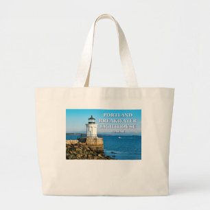 Portland Breakwater Lighthouse, Maine Large Tote Bag