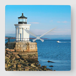Portland Breakwater Lighthouse, Maine Square Wall Clock