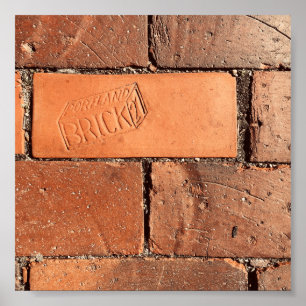 portland brick sidewalk poster