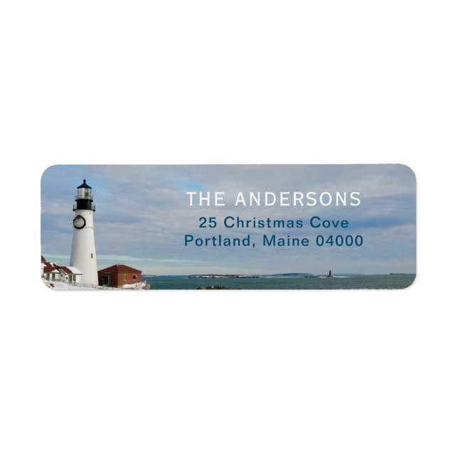 Portland Christmas Lighthouse Adresse de retour (Devant)