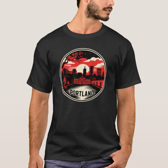 Portland City Oregon USA T-Shirt (Front)