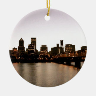 Portland Cityscape Ceramic Ornament