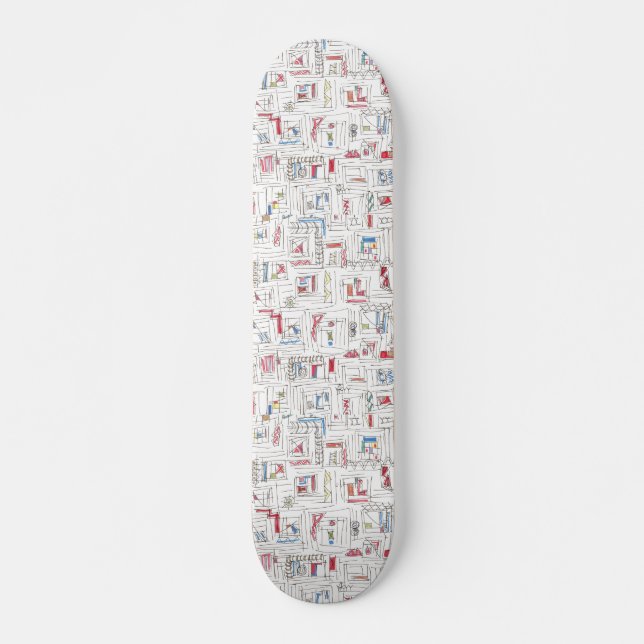 Portland-Cool Hip Abstract Art Pattern Skateboard (Front)