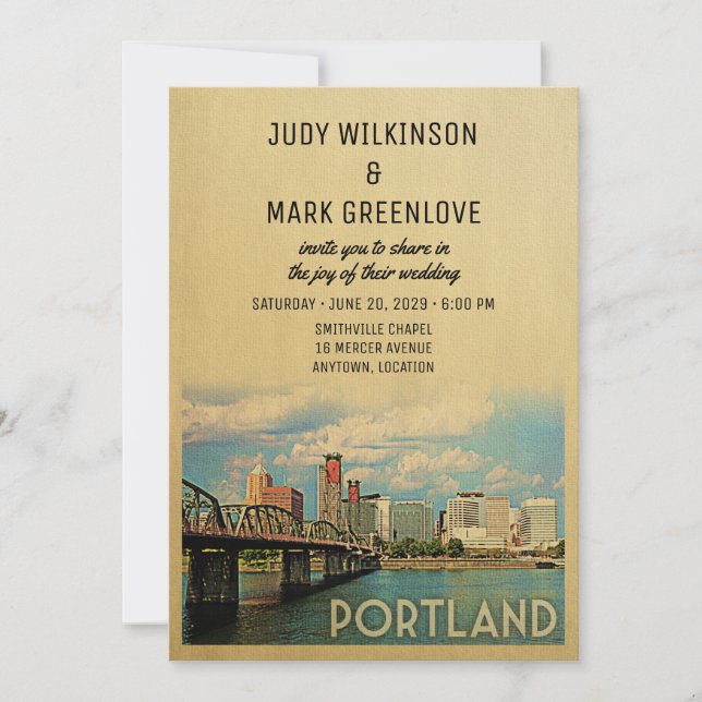 Portland Faire-part de mariage Oregon (Devant)
