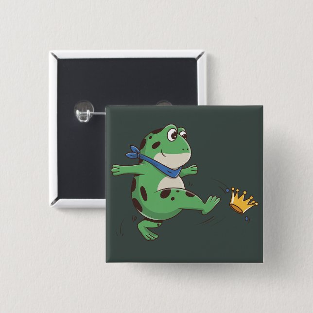 Portland Frog Protest Anti ICE  2 Inch Square Button (Front & Back)