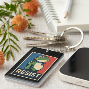 Portland Frog Protest Anti Ice Resistance I Stand  Keychain