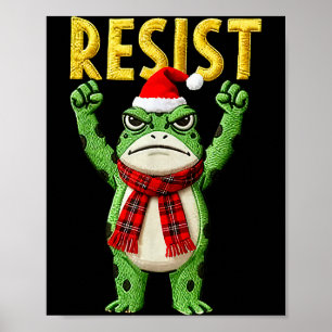 Portland Frog Protest Frog Women No Kings Christma Poster