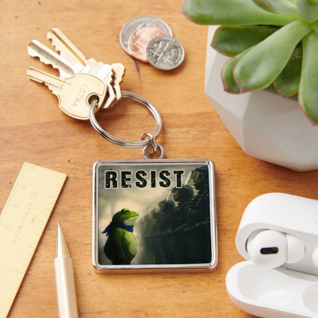 Portland Frog Protest Keychain (Desk)
