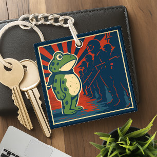 Portland Frog Protest Keychain