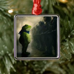 Portland Frog Protest Metal Ornament