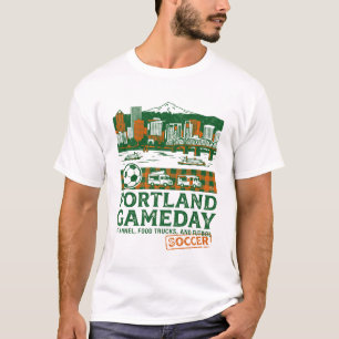 Portland Gameday Flannel Food Trucks Futbol T-Shirt