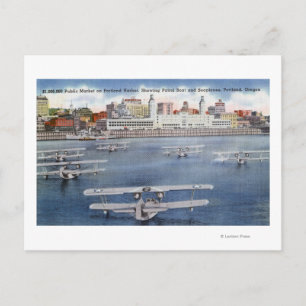 Portland Harbour View of the Public Market Postcard