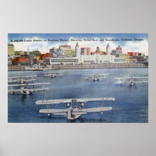 Portland Harbour View of the Public Market Poster