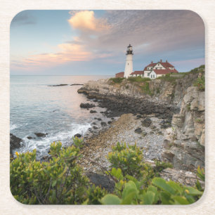 Portland Head Light   Cape Elizabeth, ME Square Paper Coaster