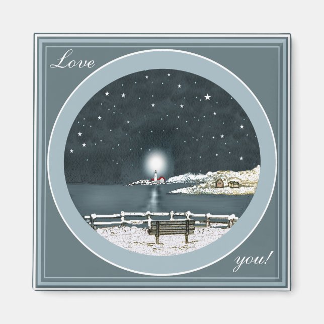 Portland Head Light from SMCC, Love you! Magnet (Front)