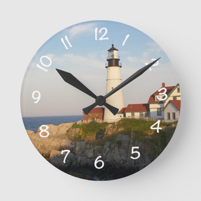 Portland Head Light House Round Clock (Front)