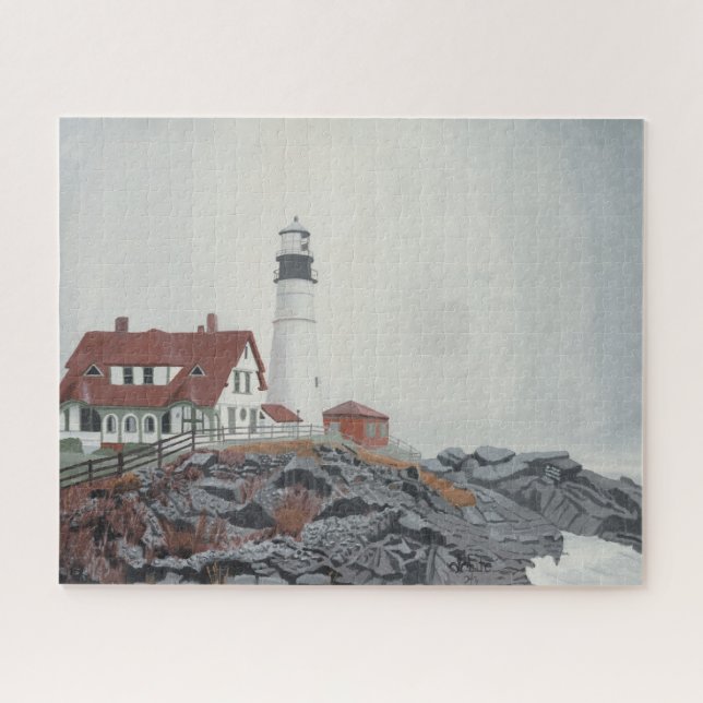 Portland Head Light in Fog 520pc Puzzle (Horizontal)