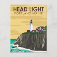 Portland Head Light Maine Vintage Art