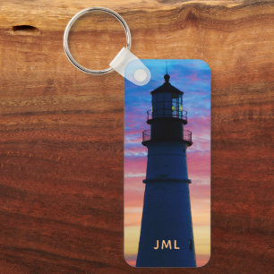 Portland Head Light Sunrise Lighthouse Keychain
