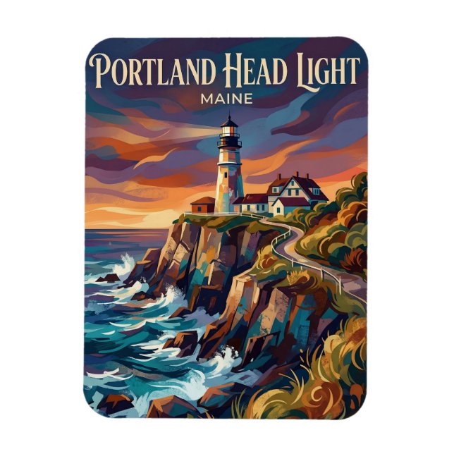 Portland Head Light USA Magnet (Vertical)