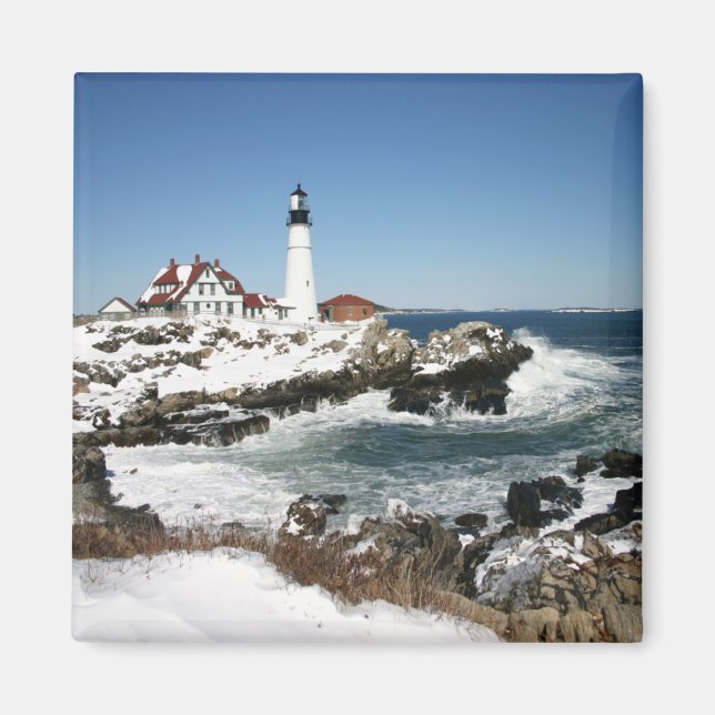 Portland Head Light Winter Magnet (Front)