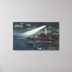 Portland Head Lighthouse at Night Canvas Print