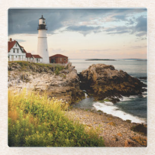 Portland Head Lighthouse   Cape Elizabeth, Me Glass Coaster