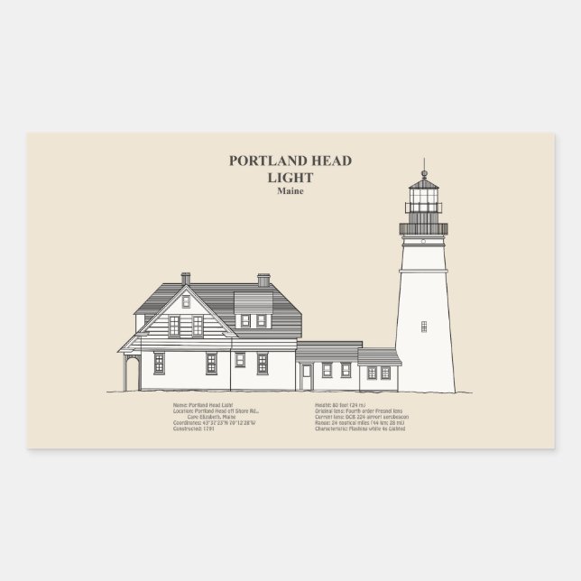 Portland Head Lighthouse - Maine - SBD Sticker (Front)