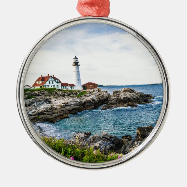 Portland Head Lighthouse. Metal Ornament (Front)