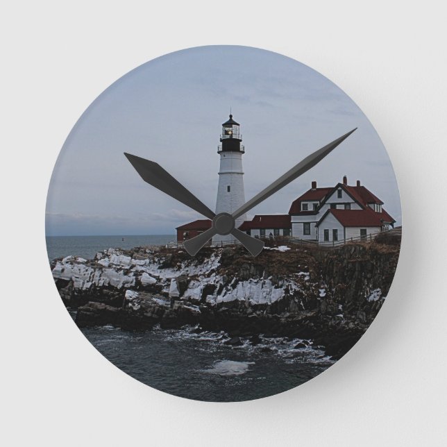 Portland Head Lighthouse Round Clock (Front)