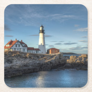 Portland Head Lighthouse Square Paper Coaster