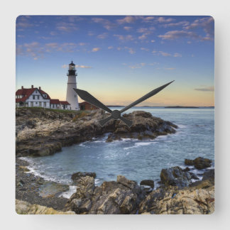 Portland Head Lighthouse Square Wall Clock