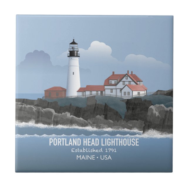 Portland Head Lighthouse Tile (Front)