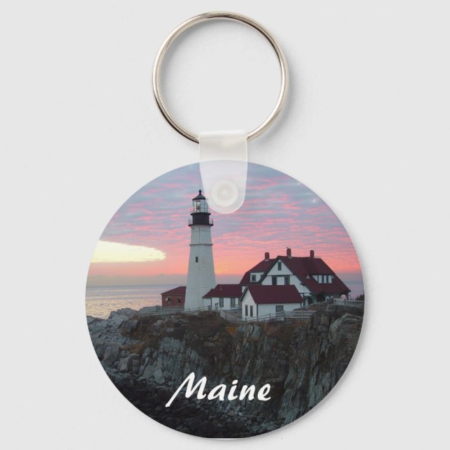Portland Headlight Lighthouse in Maine Keychain (Front)