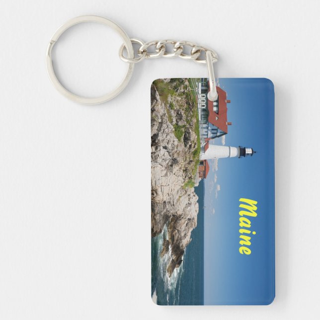 Portland Headlight Rectangle Keychain (Front)