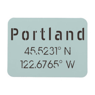 Portland Latitude & Longitude Magnet