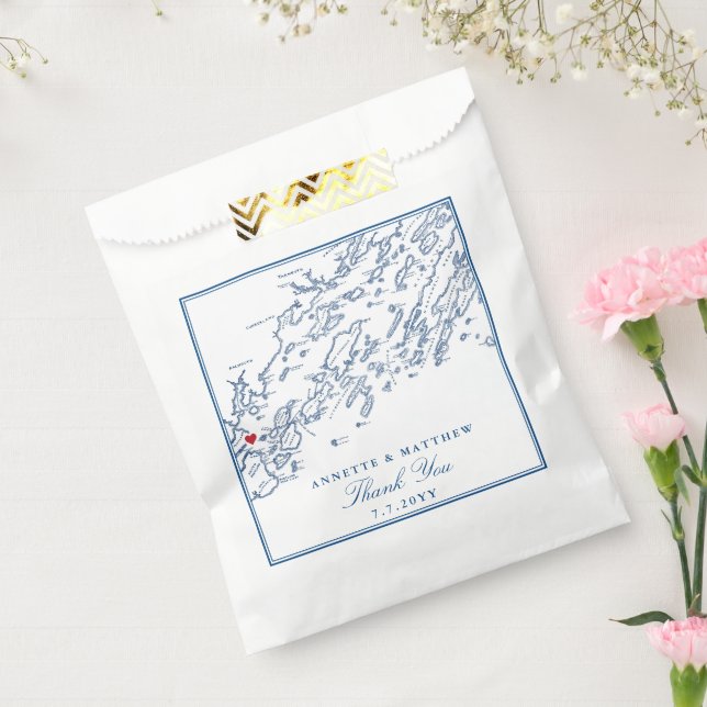 Portland Maine Casco Bay Elegant Wedding Paper Favour Bag (Sealed)