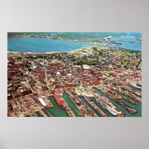 Portland, Maine Early 1960s Aerial Poster