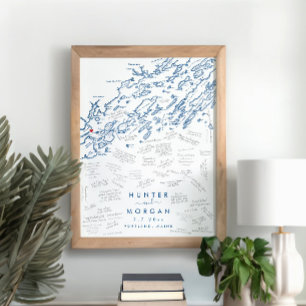 Portland Maine Mariage Moderne Poster du livre d'o