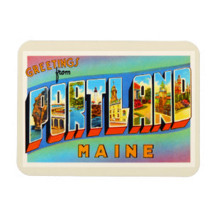 Portland Maine ME Old Vintage Travel Souvenir Magnet