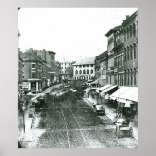 Portland, Maine Middle Street Looking West, 1863 Poster