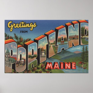 Portland, Maine (River Scene) Poster