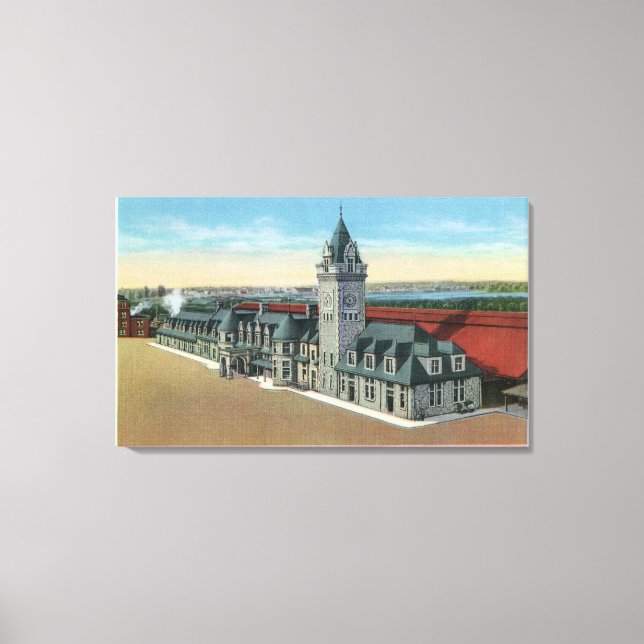 Portland, MaineExterior View of Union Station Canvas Print (Front)