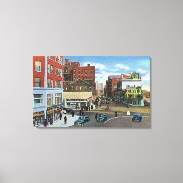 Portland, MaineView of Congress Square Canvas Print (Front)